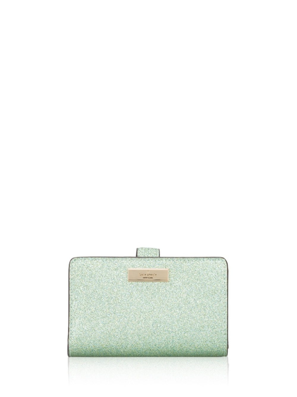kate spade Kenzie boxed glitter wallet seawater